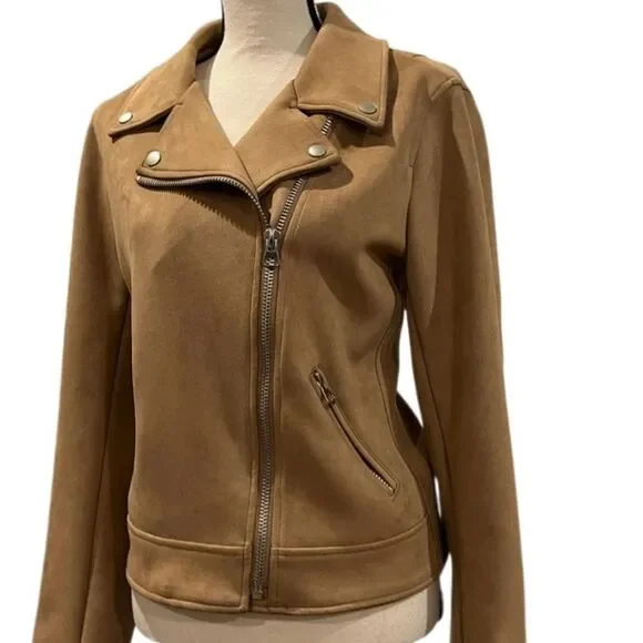 Torrid Faux Suede Stretch Moto Jacket- minor flaw - Picture 6 of 12